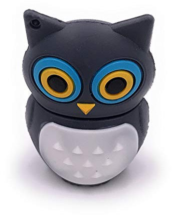 H-Customs Eule Vogel grau USB Stick 128 GB USB 3.0