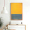 WSHIYI Mark Rothko Amarillo Azul sobre Naranja Pared Arte Lienzo Carteles Impresiones Pintura al óleo Cuadros de Pared Sala de Estar decoración del hogar / 50x70 cm (19,7x27,6 Pulgadas) sin Marco