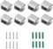 8 x Adjustable Glass Brackets Supports, 5mm -8mm Glass Shelf Clamp Bracket with Wall Mount Screws for Kitchen Cupboard Bathroom Glass Shelf Fixings, Chrome
