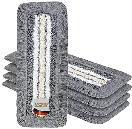Okaei 5 Piezas de Funda para mopa (50 cm) – Mopa para hospitales y Servicios de Cuidado – Funda de fregona con propiedades óptimas de Deslizamiento para Trabajos ergonómicos – Gris