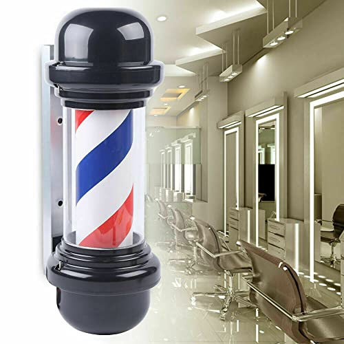 20 Zoll Barbierstab Leuchtkugel Barbershop Sign Barber Pole LED Licht Drehbare & Rot Weiß Blau Streifen Rotierende Mauer Lampe