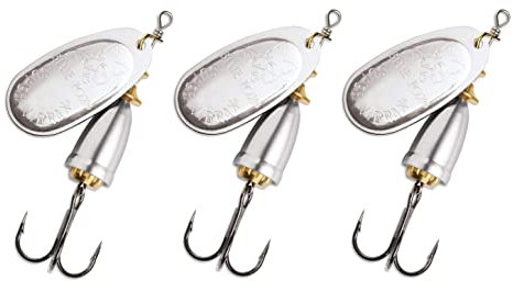 Blue Fox - Set di 3 cucchiai Vibrax No.3, 8 g, colore: Argento