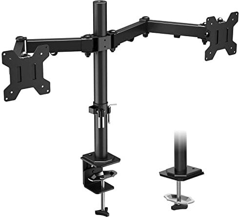 ERGOMAKER Dual Monitor Mount Stand for Desks, Full Motion Adjustable Double Monitor Arm Fits 13 to 27 LCD Screens