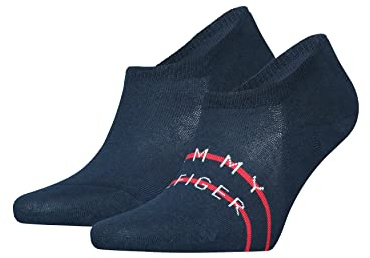 Tommy Hilfiger Men's TH Men 2P CF2Y Footie, Navy, 43/46, navy, 9-11