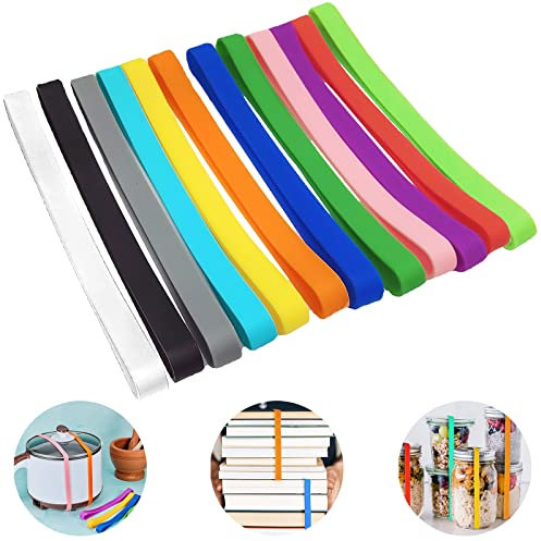 YOUYIKE 12 Pezzi Fasce Elastiche in Gomma Siliconica, 20x1cm Elastici Colorati in Gomma, Grande Elastico in Silicone, Elastici in Gommas Larghi per Arte, Scuola, Casa, Ufficio, Cartelline, Libri