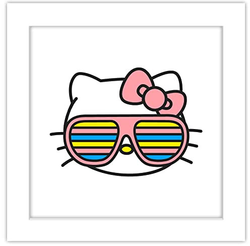 Trends International Gallery Pops Hello Kitty – Cool Shades Kitty Face Wandbild Poster, 30,5 x 30,5 cm, weißer Rahmen