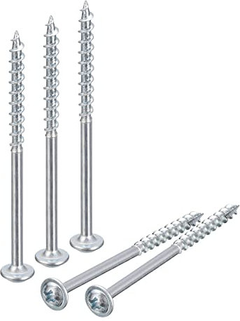 sourcing map #8 x 6,4 cm Taschenlochschrauben, 100 Stück Kreuzschlitz-Schraube, selbstschneidende Holzschrauben mit verzinkter Holzbearbeitung