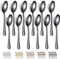 Evanda Black Dinner Spoons 12 Pieces, Black Titanium Plating Stainless Steel 18.5cm Spoons, Dessert Spoons, Table Spoon, Soup Spoons, Easy to Clean, Dishwasher Safe, EV.1010DS.B12