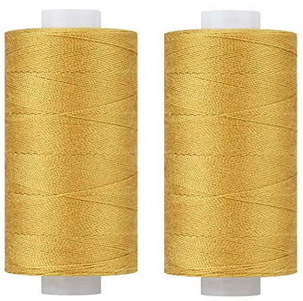 Simthread Nähgarn Quiltgarn Erschwingliches Allzweckgarn 2 Goldbraun - 400 Yards/Spule, Polyester 100%