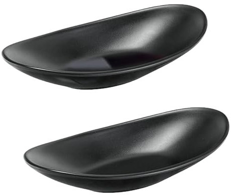 Sporgo 2 bandejas negras para joyas, bandeja para llaves, bandeja decorativa, bandeja ovalada, bandeja para llaves, bandeja para pasillo, monedas, llaves de coche, joyas en la entrada