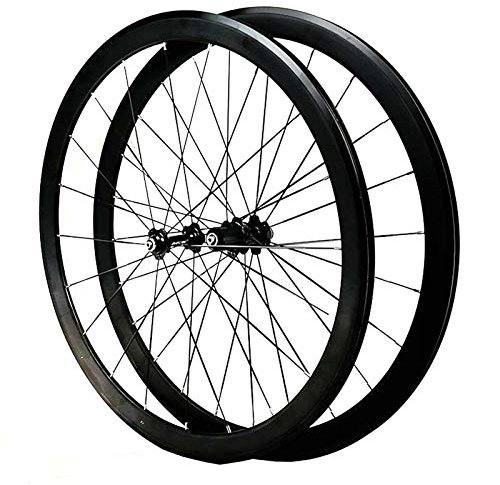 700C Rennrad-Laufradsatz, Felgenbremse, doppelwandige Leichtmetallfelge, 40 mm, Fahrrad, 7–12 S, Kartennabe, 1890 g, 20/24 Löcher, 20/24 Löcher (Farbe: C) (G)