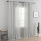 VOILYBIRD Vorhang Schlaufenschal Gardine 2er Set für Wohnzimmer Leinen-mischgewebe (Hellgrau, H220 x B140 cm)