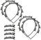 GUOYIHUA Haarreifen mit Klammern 8er-Set, Bangs Hairstyle Hairpin, 4 Haarreif mit Klammern und 4 Haarhalter, Haarnadeln Frisurenhilfe, Haarreifen Haarschmuck Haarhalter für Damen Mädchen