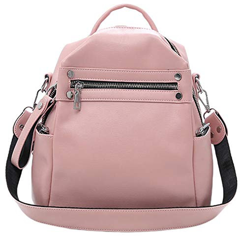 Sujhyrty da in pelle morbida borsa a tracolla multifunzione borsa da scuola per ragazze adolescenti borsa da viaggio, rosa, rosa, 20 * 11 * 28cm