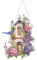 Starnearby DIY Diamond Painting Blumen und Vögel Anhänger 5D Diamant Painting Kranz Set mit Kette Einseitig Diamant Malerei Engel Bilder Wandbehang Kits für Fenster Wand Und Eingang Decor