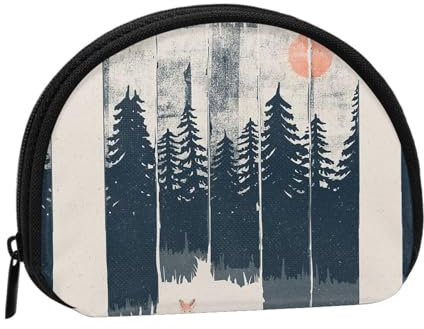 Wasserfall-Malerei-Aufbewahrungstasche, Mini-Tasche, Geldbörse, Kleingeldtasche für Damen, Mädchen, Kinder, Wilderness Fox Art, Einheitsgröße