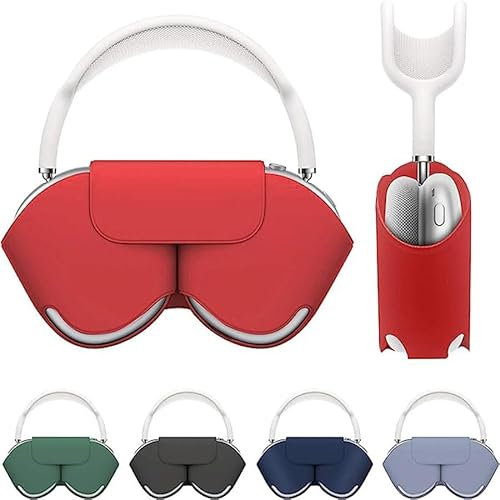Spugan Smart Case Cover Kompatibel für Apple Airpods Max Hülle, Airpods Max Hülle Unterstützt Schlafmodus. Weiche Kopfhörer Schutzhülle Anti-Scratch Portable Carry Travel Case für Airpod Max - Rot
