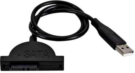 JUCHRZEY Cavo USB 2.0 SATA 480 Mbps Cavo for unità CD/DVD-ROM Cavo convertitore adattatore for unità CD/DVD ROM for driver ottico for laptop SATA da 9,5 mm/12,7 mm