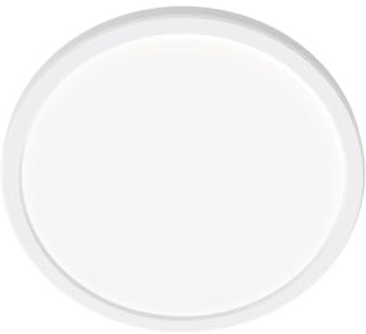 Ledvion LED Deckenleuchte Weiß Ø24.4cm 13W 2700K 1130 lm IP44 | Runde, flache Deckenlampe mit fest integrierter LED für gleichmäßiges Licht in Wohnraum, Flur oder Bad