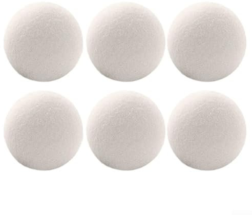 Set di 6 palline per asciugatrice in lana calda ad asciugatura rapida, meno sforzo, diametro 6 cm