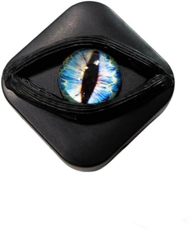 Contact Lens Cases, Halloween Scary Eye Personality Contact Storage Box, with Mirror, Tweezers & Suction Stick,No Contain Contact Lens,Travel Portable Lens Organizer BoxD (Light Blue)