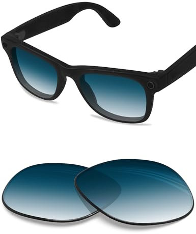 BlazerBuck Verres de rechange polarisés anti-sel pour lunettes RayBan Meta Wayfarer RW4008, Bleu dégradé, 0