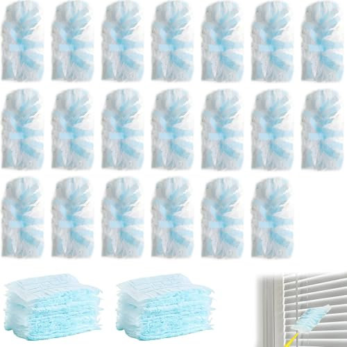 20PCS Flash Dust Magnet Refill Detachable Easily Adsorbs Dust Dusters for Cleaning Soft and Fine Disposable Pledge Fluffy Dusters Refills for Cleaning Blinds Office Home Fans Dust Dirt