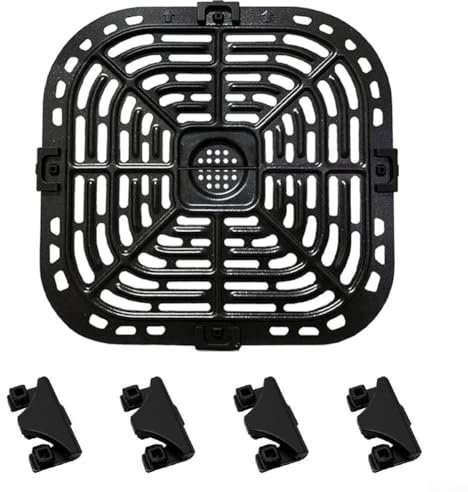 Yhenlovtt Air Fryer Grill Pan Replacement Accessory, for Instant 6qt for Vortex, Air Fryer Replacement Tray, Air Fryer Rubber Bumpers, Dishwasher Safe(B)