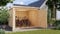 CHILLROI® Karibu Fahrradgarage aus nordischer Fichte für 4 Fahrräder – Wetterfest, 4,6 m² Grundfläche, in Natur oder terragrau optional mit Solaranlage (naturbelassen mit Solaranlage)