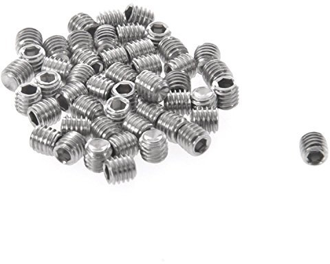 Losueeun Lot de 50 vis sans tête à six pans creux M3 x 3 mm en acier inoxydable argenté