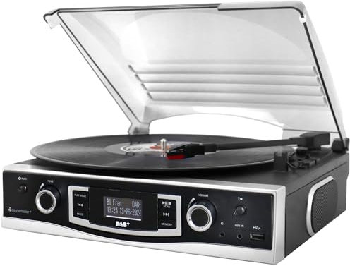Soundmaster PL590SW Giradischi DAB+ Radio USB MP3 altoparlante incorporato jack per cuffie Encoding