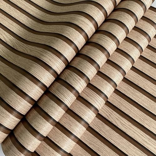 RHP Vliestapete Holzoptik 3D – Wandpaneel Design, moderne Lamellenwand im Skandi Look, Natur Optik, Holzwand Effekt, 0,53 x 10,05 m (930056)