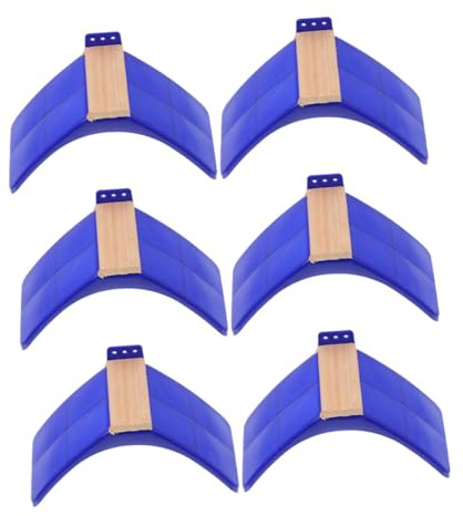 Taubenständer mit Schraubmontage, 6 Stück Weihnachten Geschenkideen | Kunststoffboden mit Massivholzrahmen, Gebogene Brücke, Mehrere Bohrungen, Blau, für Vogelkäfig