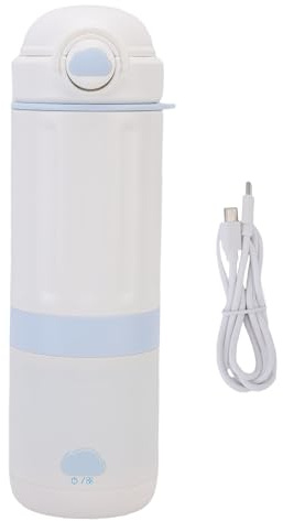 RIZGHWOY Carampe Elettrico da Viaggio, Bollitore Elettrico Portatile Ricaricabile Ricaricabile da 500 Ml USB Auto in Acciaio Inossidabile in Acciaio Inossidabile per Ufficio da Viaggio