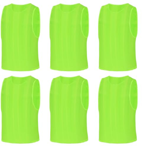 BSBUY Fussballtraining Leibchen Fubball Erwachsene 6PC Herren Mesh Trimmage Trainingsleibchen Fußball Trainingsweste Sport Markierungshemd Damen Westen Fussball Volleyball Basketball Teamtraining