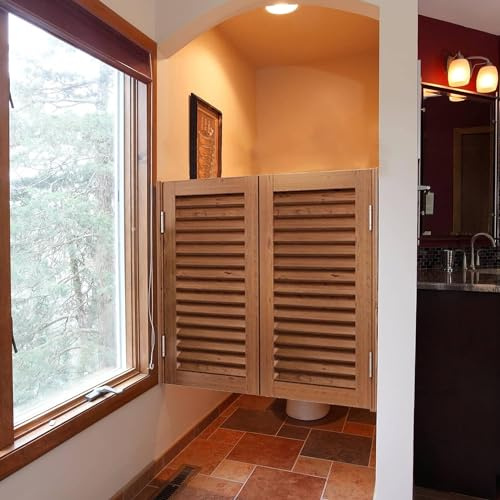 LNNNW Porte battante en bois à volets intérieurs de café, porte battante double à fermeture automatique, couleur de taille personnalisée disponible pour intérieur(90x90cm(WxH))