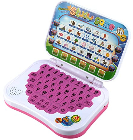 Generic Niños Niños Bilingüe Educativo Aprendizaje Portátil Juguete para Divertidos Juegos de Aprendizaje de Idiomas, Compacto y Ligero Juego de Computadora para Bebés