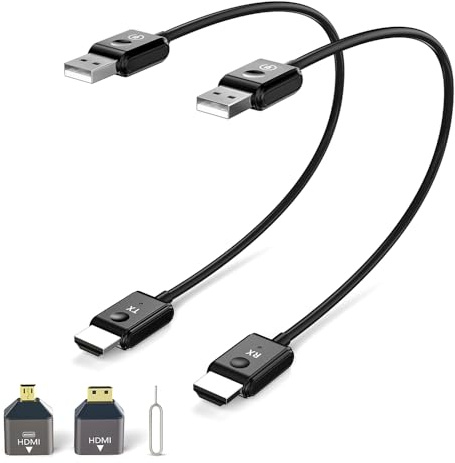 Wireless HDMI Transmitter and Receiver 5G, HDMI Funkübertragung 1080P, Drahtloser Sender Empfänger für Audio Video File von Laptop/TV Box/Kamera auf HDTV/Monitor/Beamer
