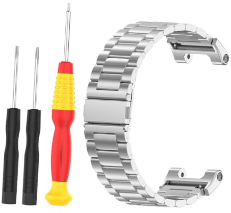 PRETYZOOM Cinturino in Acciaio per Smartwatch A1918, Stampa a Compressione Resistente, per Uomo e Donna in Attività Quotidiane e Sportive