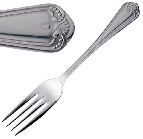 Olympia Jesmond Stainless Steel Table Fork (12 Pack) - Dinner and Table Silverware Cutlery Set C147