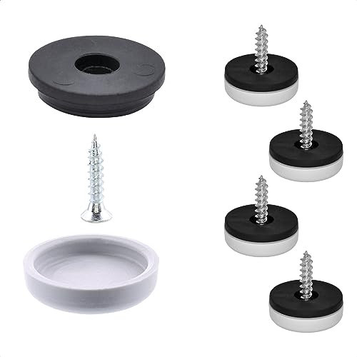 Wagner QuickClick® Kunststoffgleiter Möbelgleiter Stuhlgleiter 4er-Set zum Anschrauben - 4X Basis Silencer+Schraube+Gleitaufsatz austauschbar - Hyper Slim - Durchmesser Ø 17 mm -Made in DE- 15780500