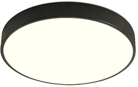 Natsen LED Deckenleuchte Deckenlampe 48W Warmweiß 3000K für Wohnzimmer Schlafzimmer Küche Büro Diele Flur Ø50x4cm (Schwarz)