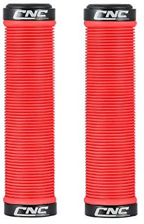 EASTERN POWER Puños para Bicicleta de Montaña, BMX y Plegable - Antideslizantes de Caucho Con Doble Bloqueo - Para Manillar de MTB y Carretera - Rojo