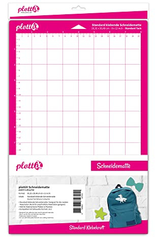 plottiX Schneidematte für Silhouette Portrait - 20,32 x 30,48 Standard klebend, Magenta