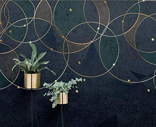 Tapete 3D Wandbild Goldene Geometrische Linien Kreisen Modernen Unbedeutenden Abstrakten Hellen Luxus Ein Fototapete 3D Effekt Vliestapete Wohnzimmer Wanddeko