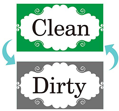 Aimant de lave-vaisselle Clean Dirty Sign à double face avec plaque magnétique pour lave-vaisselle - Affichage réversible (9 x 5 cm)