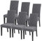 JuneJour Dining Chair Covers Set of 6 Stretch Removable Washable Kitchen Chair Slipcovers Elastic Spandex Fabric Chair Protector Covers for Dining Room(Gray Jacquard)