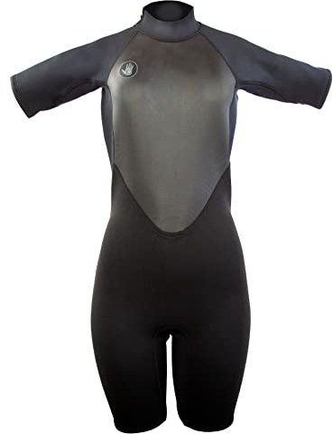 Body Glove Pro3 Women Shorty Spring Wetsuit 2.2mm Black Back Zip Quadra Flex 4 Way Stretch Thermal Lightweight Performance for Surfing, Boogie Boarding, Swimming, Snorkeling, and Scuba Diving