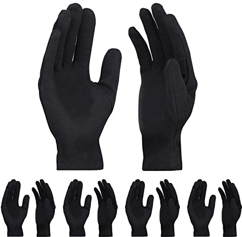 ENPOINT 5 Paar große Archiv-Foto-Handschuhe, schwarze Arbeitshandschuhe für den Umgang mit Kunst, Arbeit, Fotografie, Herren und Damen, Stoffhandschuhe, Einlagen für Schmuck, Film, Foto