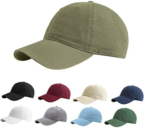 Etyepoh Baseball Cap Unisex Vintage Basecap Herren Damen Kappe Verstellbare Baumwolle Baseball Mütze (C-Olive, one Size)